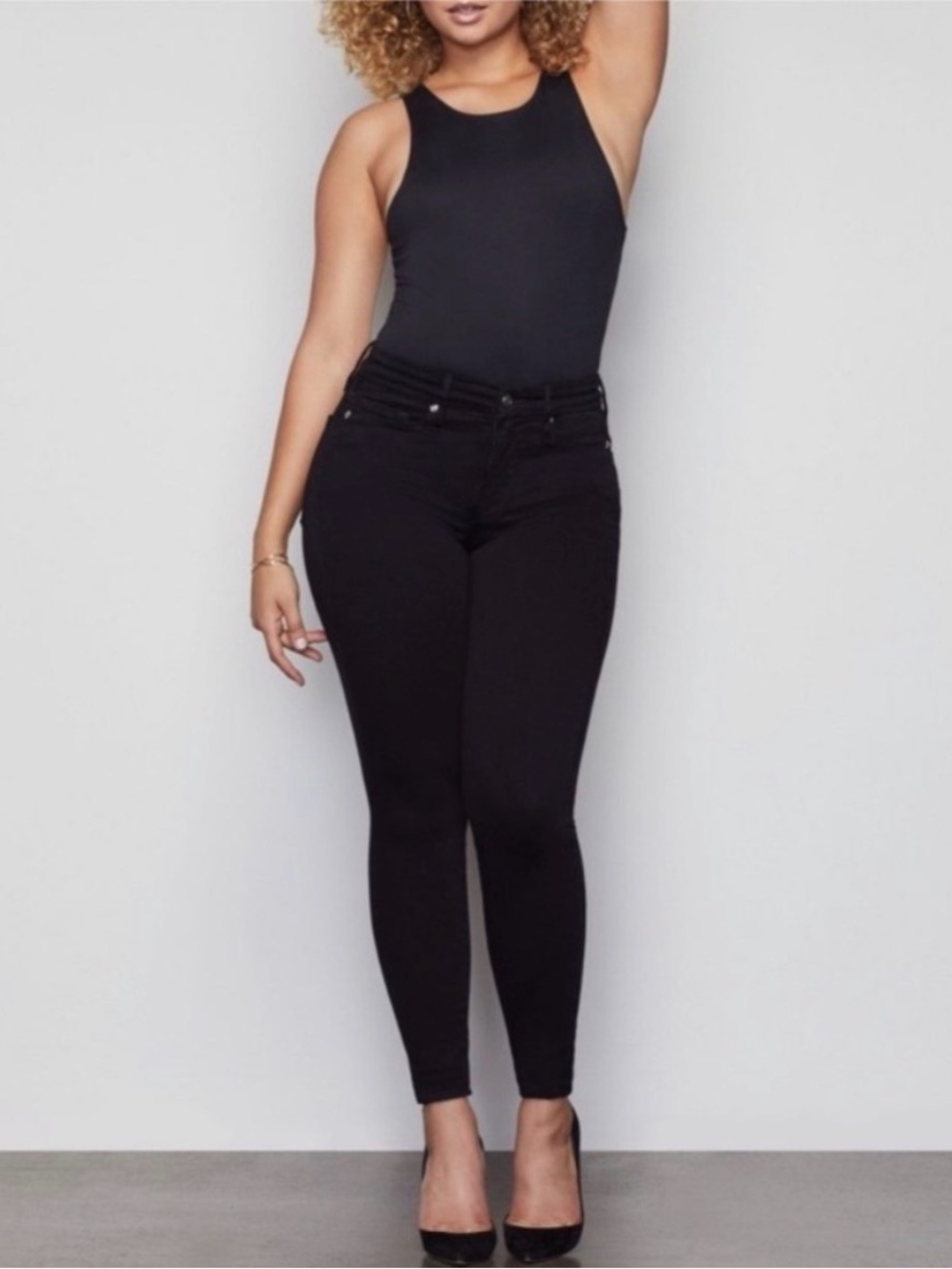 Good American Black Skinny Jeans Size 8